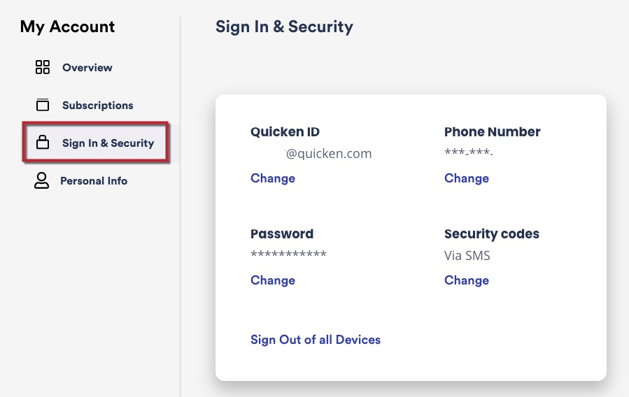 How to update your Quicken ID profile information (email address, phone